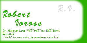 robert voross business card